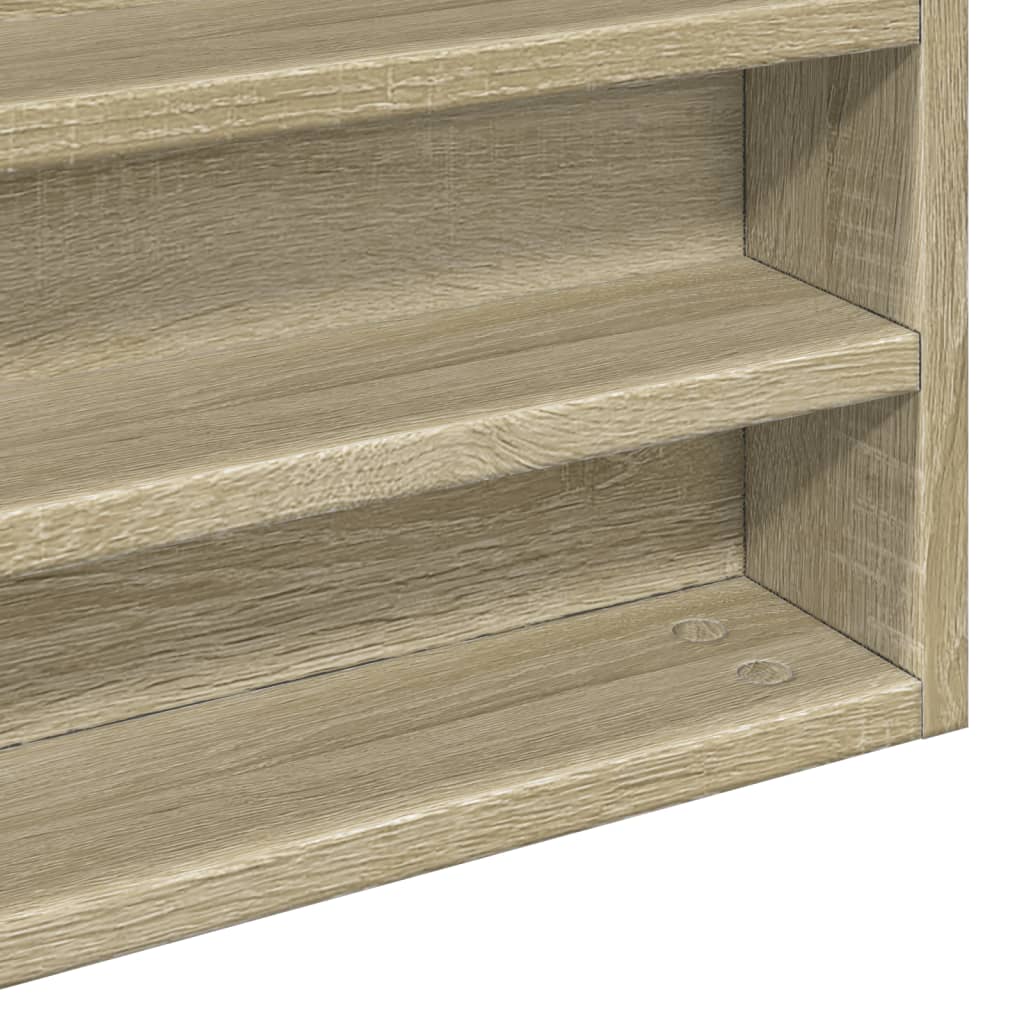 vitrineskab 100x8,5x75 cm konstrueret træ sonoma-eg