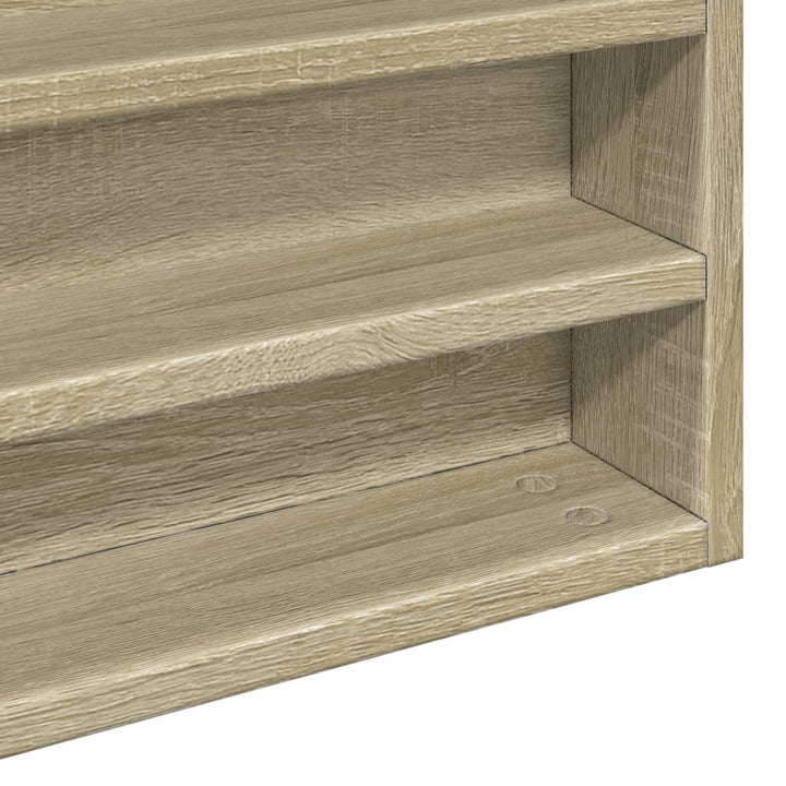 vitrineskab 100x8,5x75 cm konstrueret træ sonoma-eg