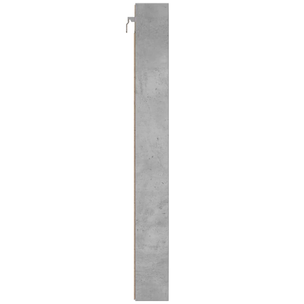 vitrineskab 100x8,5x75 cm konstrueret træ betongrå
