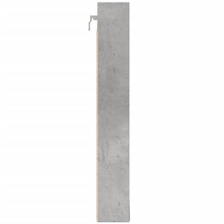 vitrineskab 100x8,5x58 cm konstrueret træ betongrå