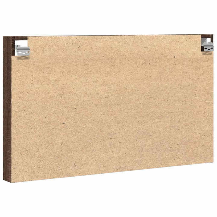 vitrineskab 100x8,5x58 cm konstrueret træ brun egetræsfarve