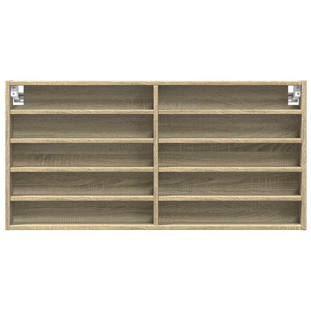 vitrineskab 100x8,5x50 cm konstrueret træ sonoma-eg