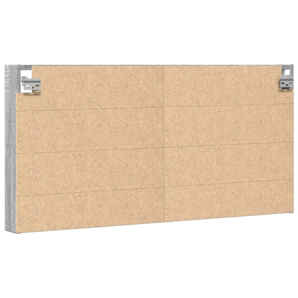 vitrineskab 100x8,5x50 cm konstrueret træ grå sonoma-eg