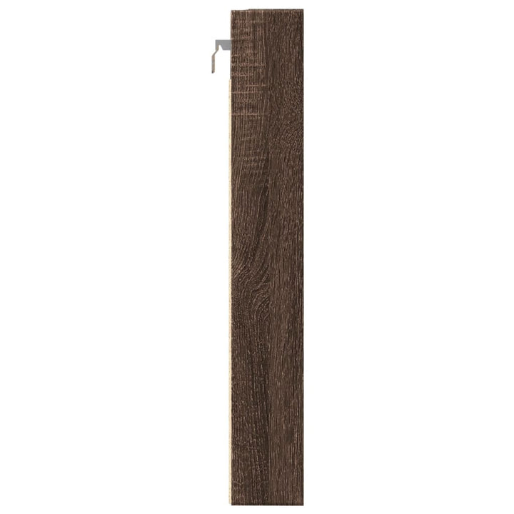 vitrineskab 80x8,5x58 cm konstrueret træ brun egetræsfarve