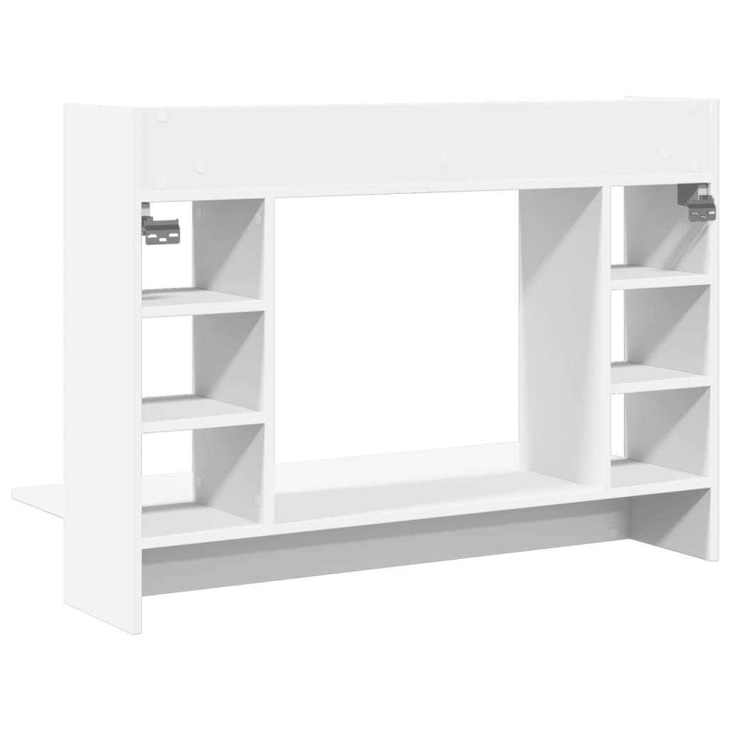 væghængt skrivebord 105x48x75 cm konstrueret træ hvid