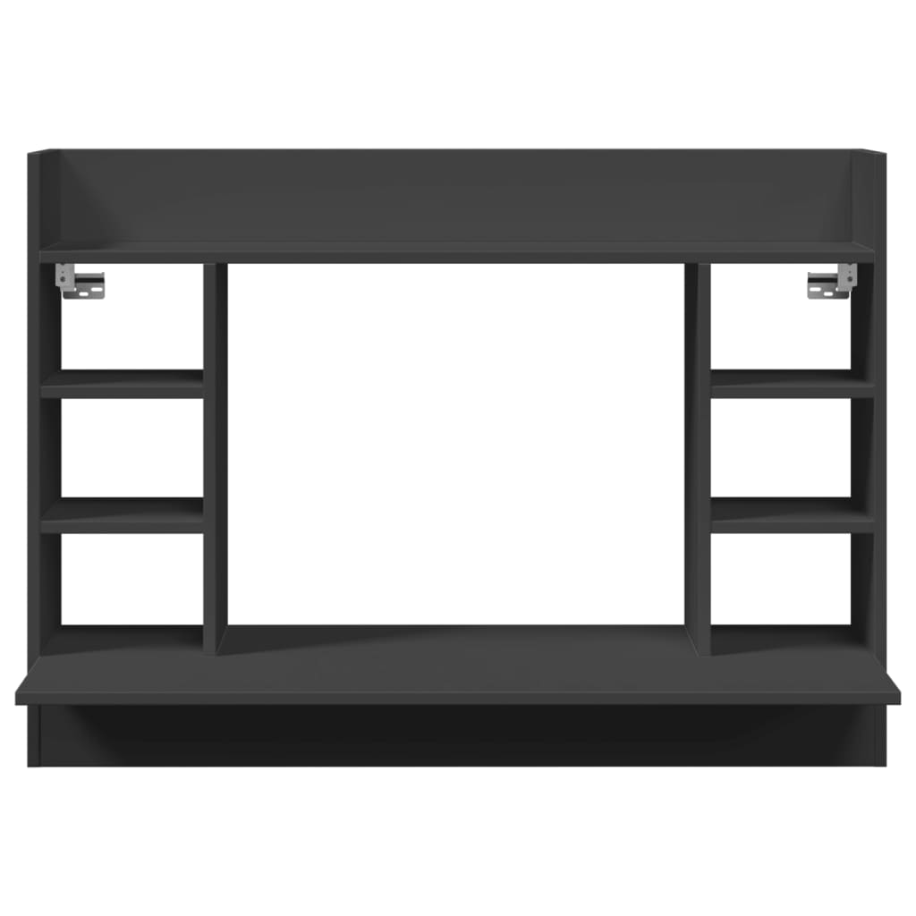 væghængt skrivebord 105x48x75 cm konstrueret træ sort