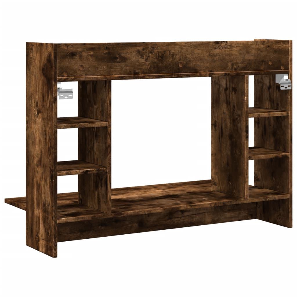 væghængt skrivebord 105x48x75 cm konstrueret træ røget egetræ