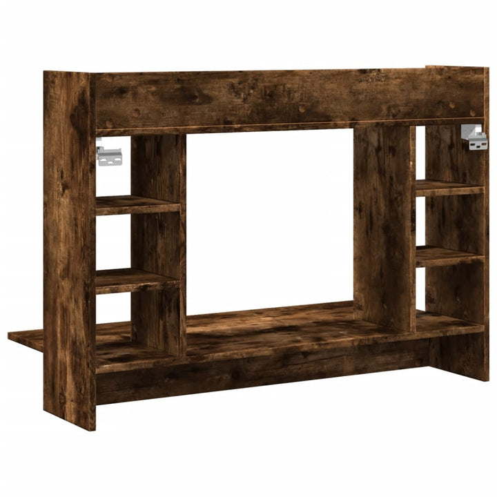 væghængt skrivebord 105x48x75 cm konstrueret træ røget egetræ