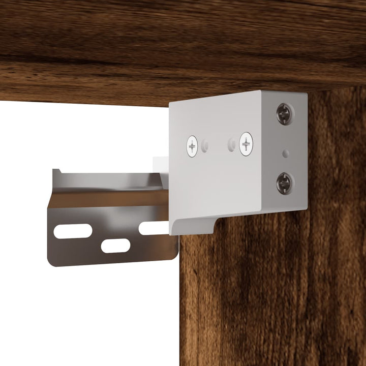 væghængt skrivebord 105x48x75 cm konstrueret træ røget egetræ