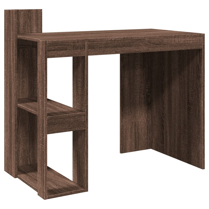 skrivebord 103,5x56,5x94 cm konstrueret træ brun egetræsfarve