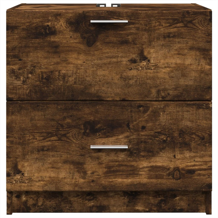 underskab til håndvask 59x37x59 cm konstrueret træ røget eg