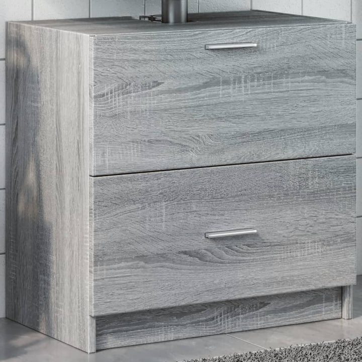 skab til håndvask 78x37x59 cm konstrueret træ grå sonoma-eg
