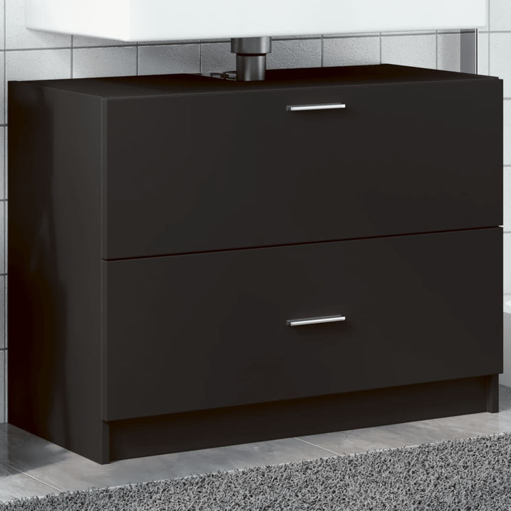 underskab til håndvask 78x37x59 cm konstrueret træ sort
