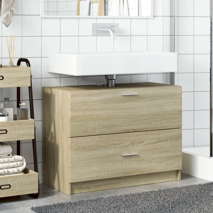 underskab til håndvask 78x37x59 cm konstrueret træ sonoma-eg