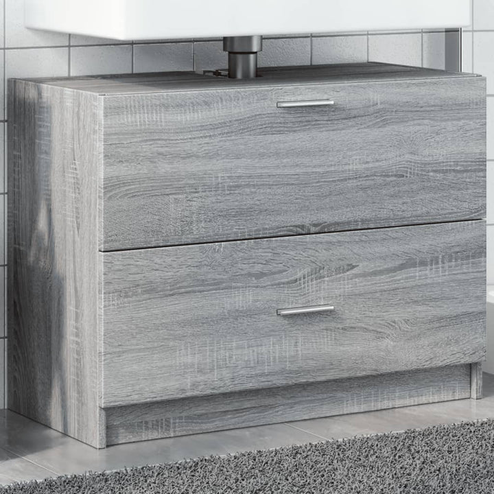 skab til håndvask 78x37x59 cm konstrueret træ grå sonoma-eg