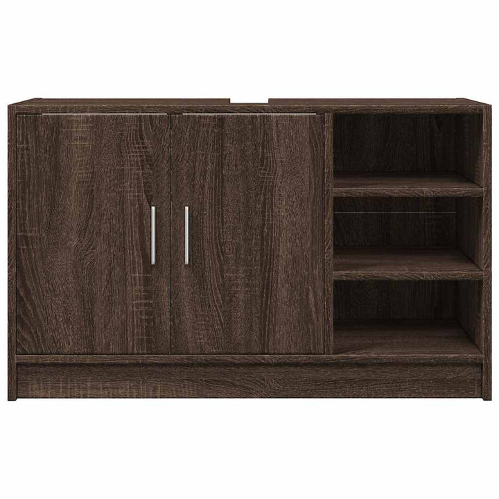 underskab til håndvask 90x29x55 cm konstrueret træ brunt eg