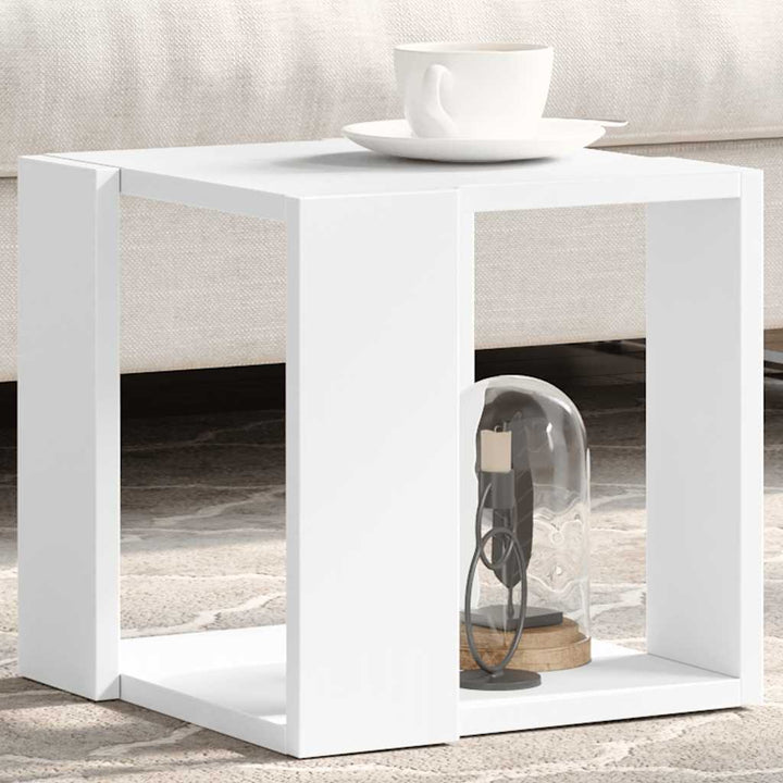 sofabord 32x32x30 cm konstrueret træ hvid