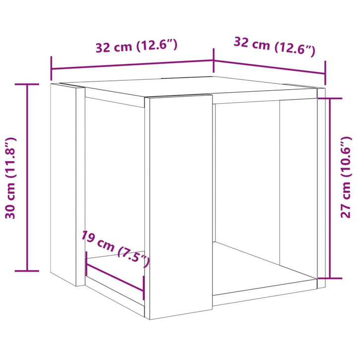 sofabord 32x32x30 cm konstrueret træ betongrå