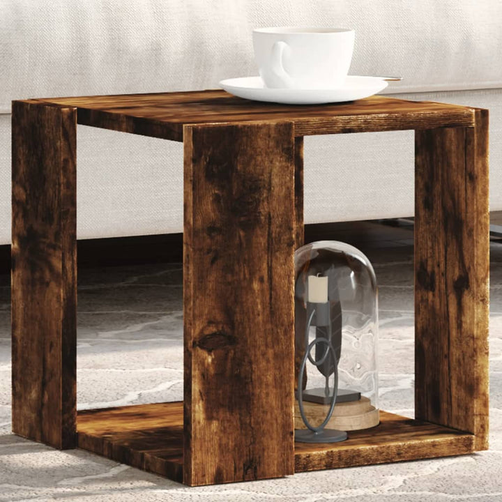 sofabord 32x32x30 cm konstrueret træ røget egetræsfarve