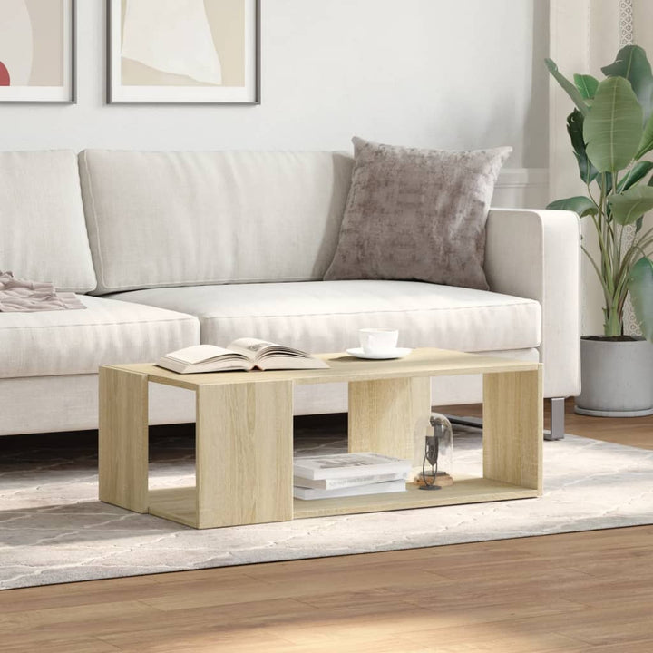 sofabord 89,5x48x30 cm konstrueret træ sonoma-eg