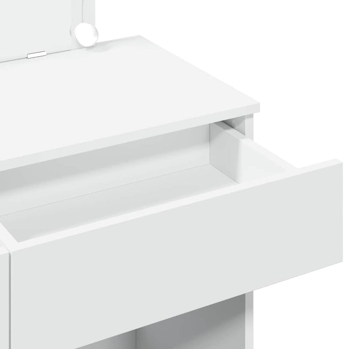 makeupbord med LED-lys 100x40x120 cm hvid