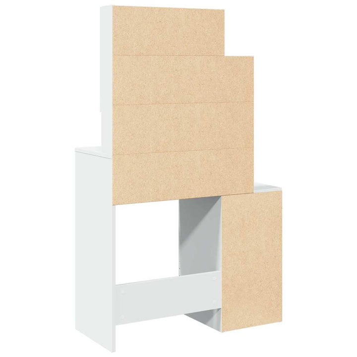 makeupbord med skab 80x35x132 cm hvid