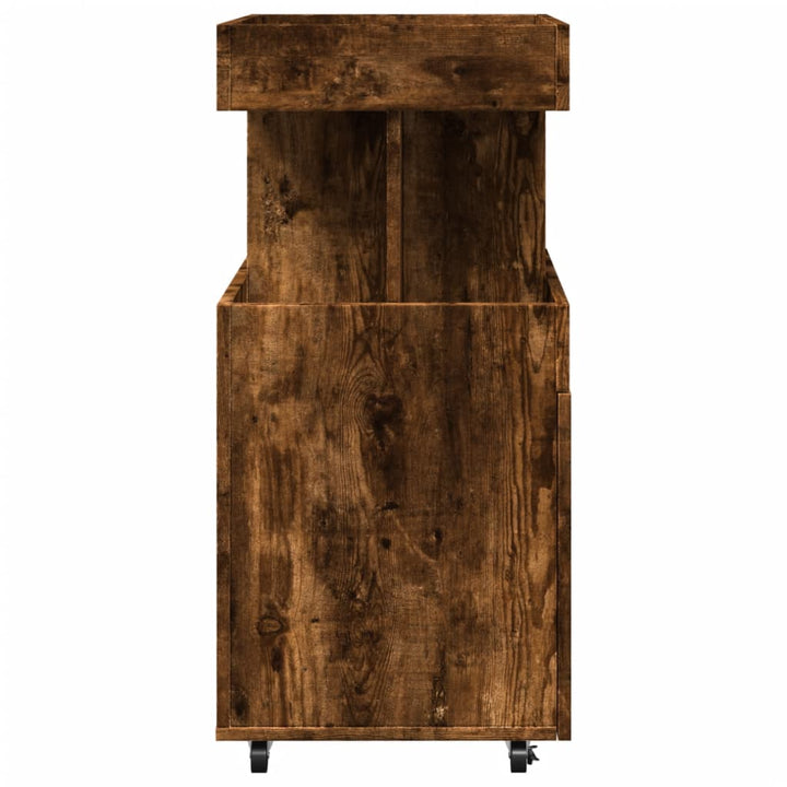 barvogn 50x41x89 cm konstrueret træ røget egetræsfarve