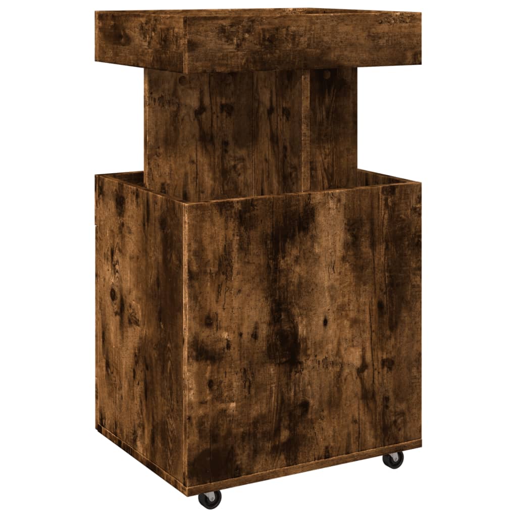 barvogn 50x41x89 cm konstrueret træ røget egetræsfarve