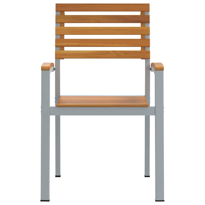 Have Stol 6 stk. Brun Massivt Akacietræ Stabelbar