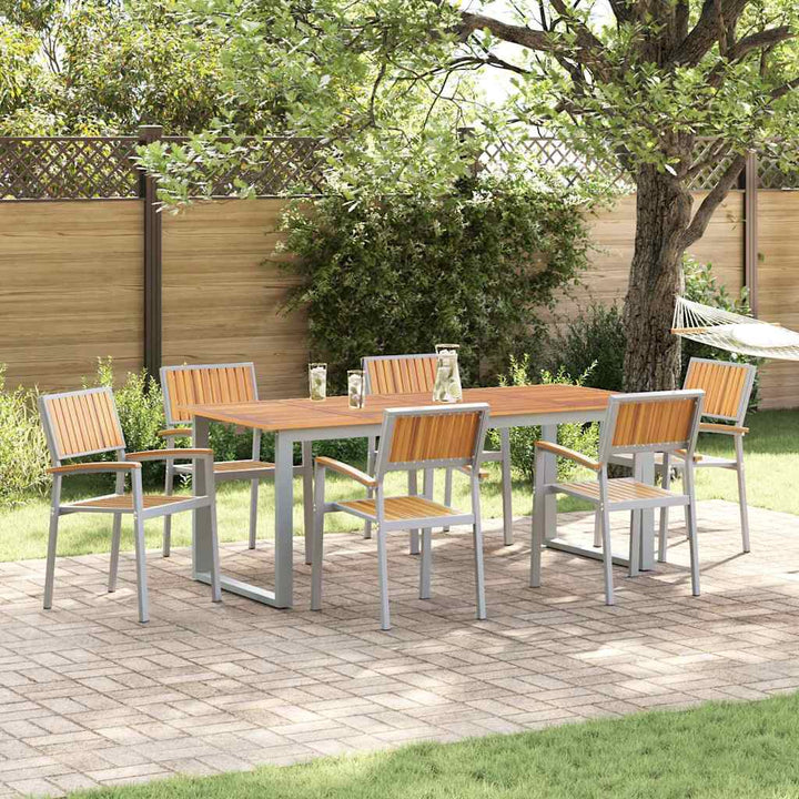 Staplestol 6 pcs Brun 56 x 57 x 87 cm Massivt Akacietræ