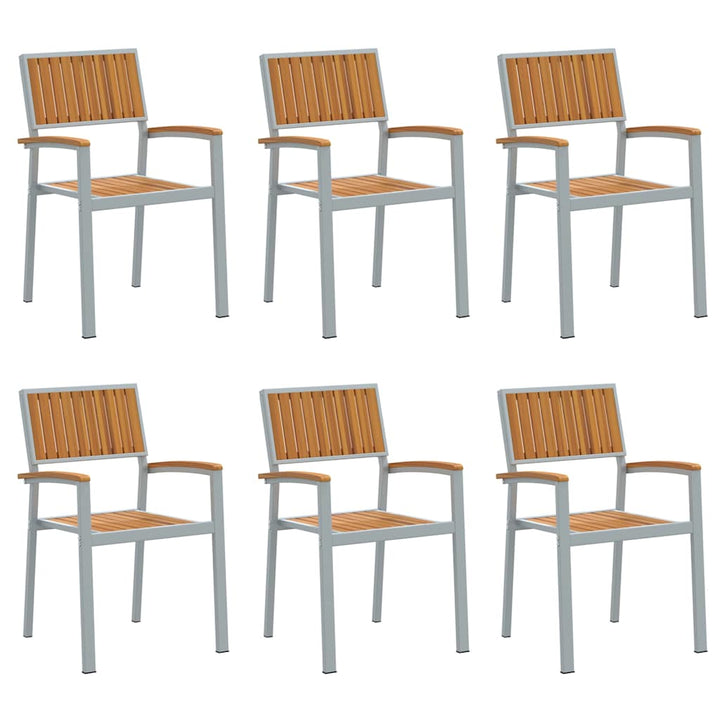 Staplestol 6 pcs Brun 56 x 57 x 87 cm Massivt Akacietræ