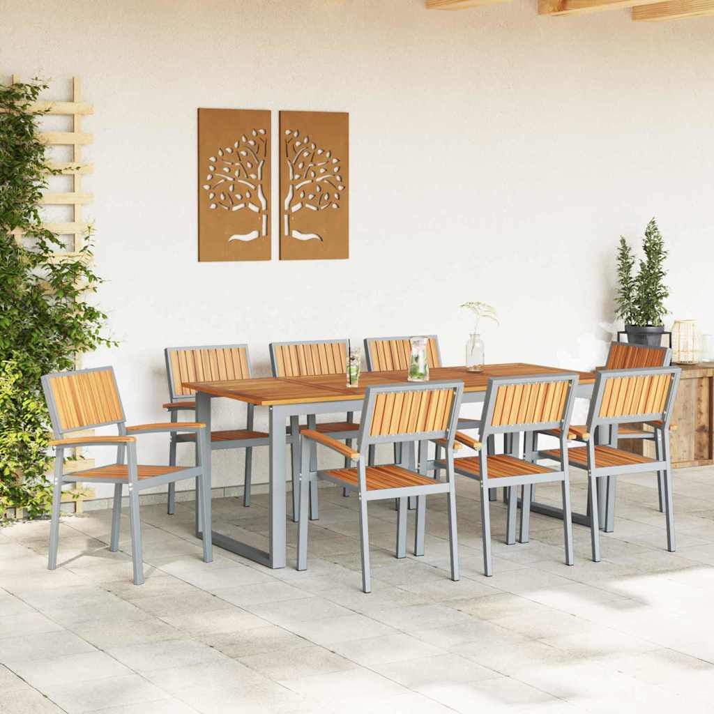 Staplestol 8 pcs Brun 56 x 57 x 87 cm Massivt Akacietræ