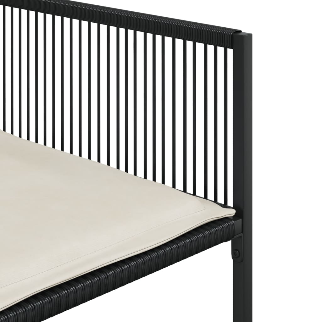 spisebordssæt til haven 9 dele med hynder polyrattan sort