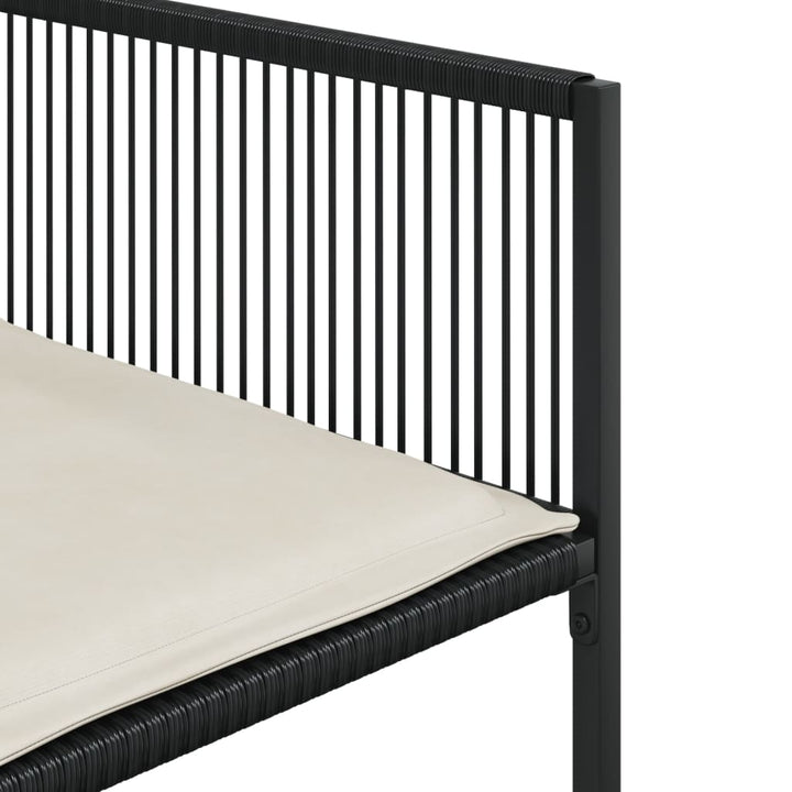 spisebordssæt til haven 9 dele med hynder polyrattan sort