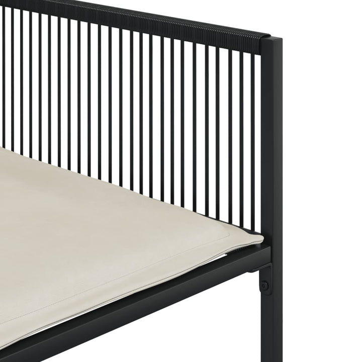 spisebordssæt til haven 7 dele med hynder polyrattan sort
