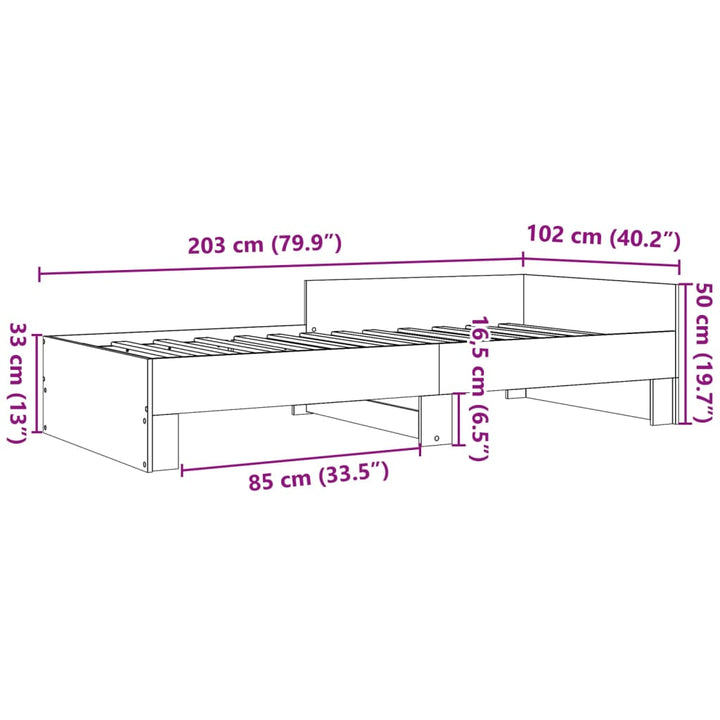 sengeramme 100x200 cm uden madras konstrueret træ røget eg