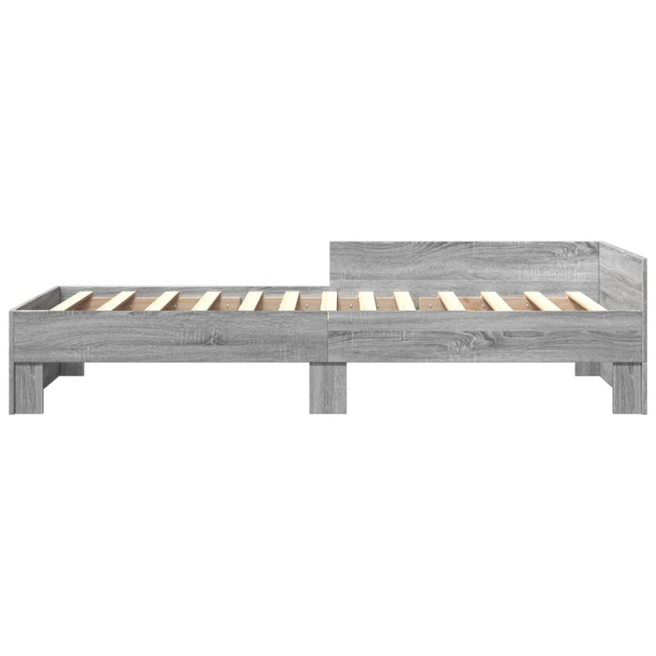 sengeramme 100x200 cm konstrueret træ grå sonoma-eg