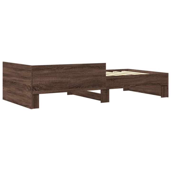 sengeramme 100x200 cm uden madras konstrueret træ brunt eg