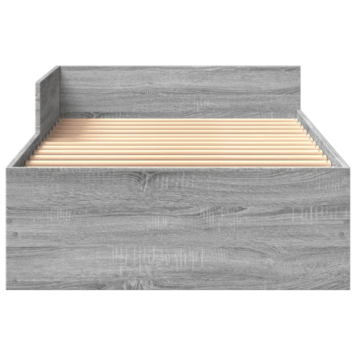 sengeramme 90x200 cm konstrueret træ grå sonoma-eg