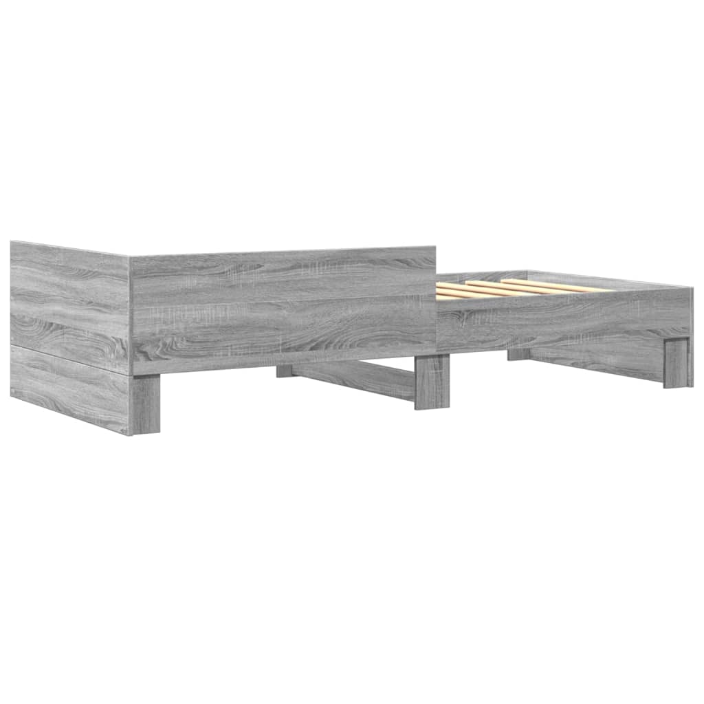sengeramme 90x200 cm konstrueret træ grå sonoma-eg