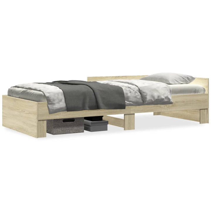 sengeramme 90x190 cm uden madras konstrueret træ sonoma-eg