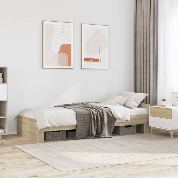 sengeramme 90x190 cm uden madras konstrueret træ sonoma-eg