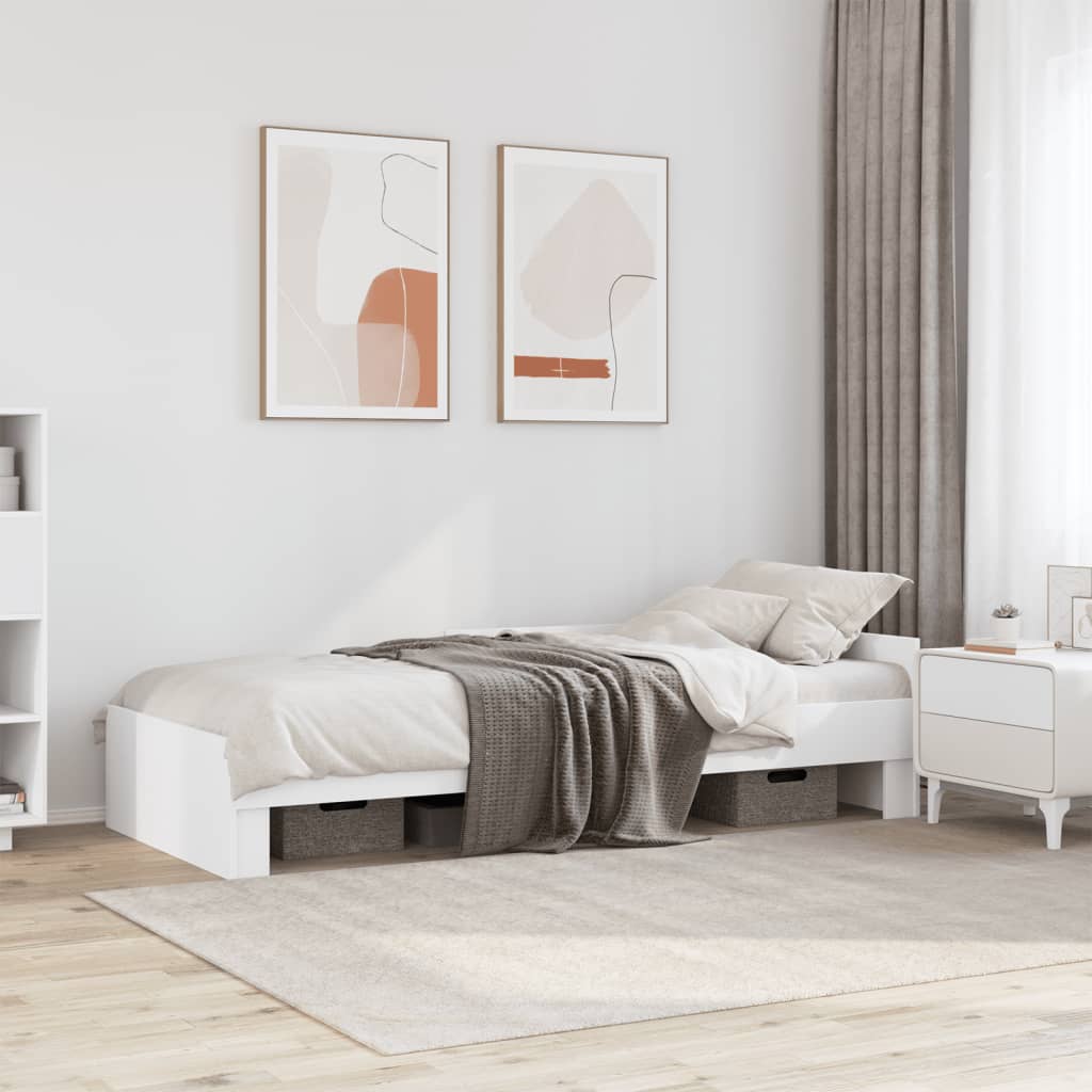 sengeramme 75x190 cm konstrueret træ hvid