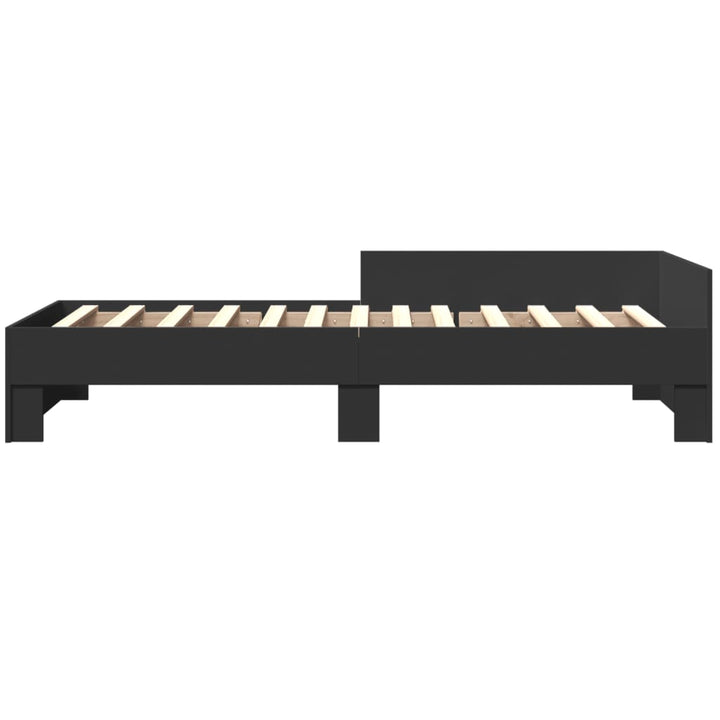 sengeramme 75x190 cm konstrueret træ sort