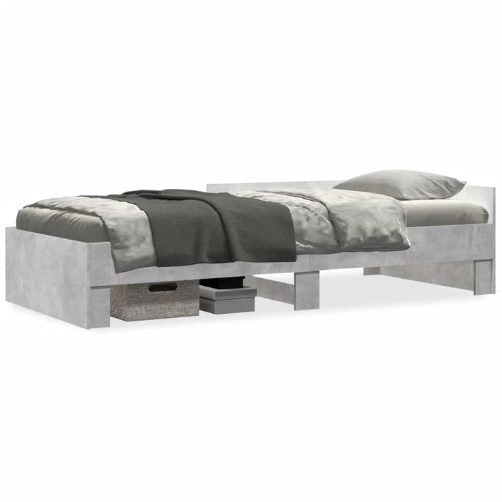 sengeramme 75x190 cm konstrueret træ betongrå
