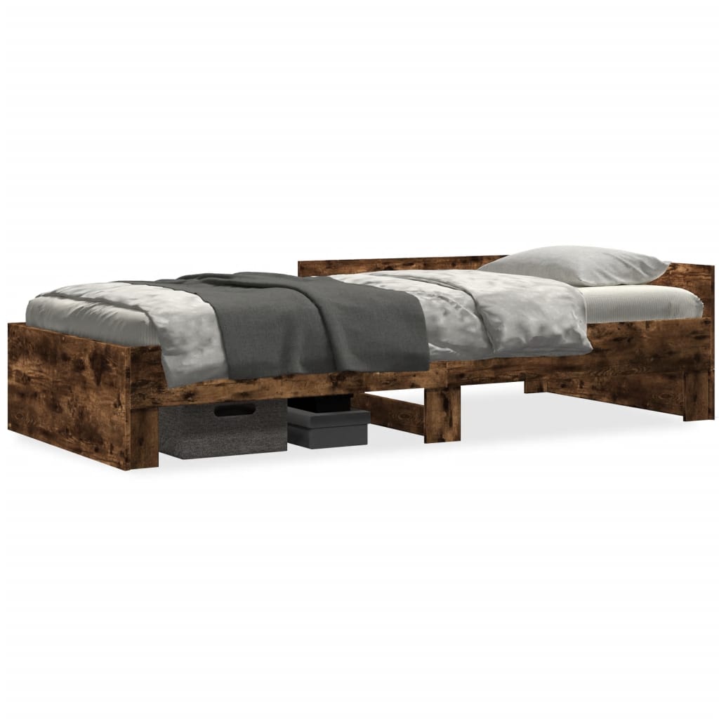 sengeramme 75x190 cm uden madras konstrueret træ røget eg