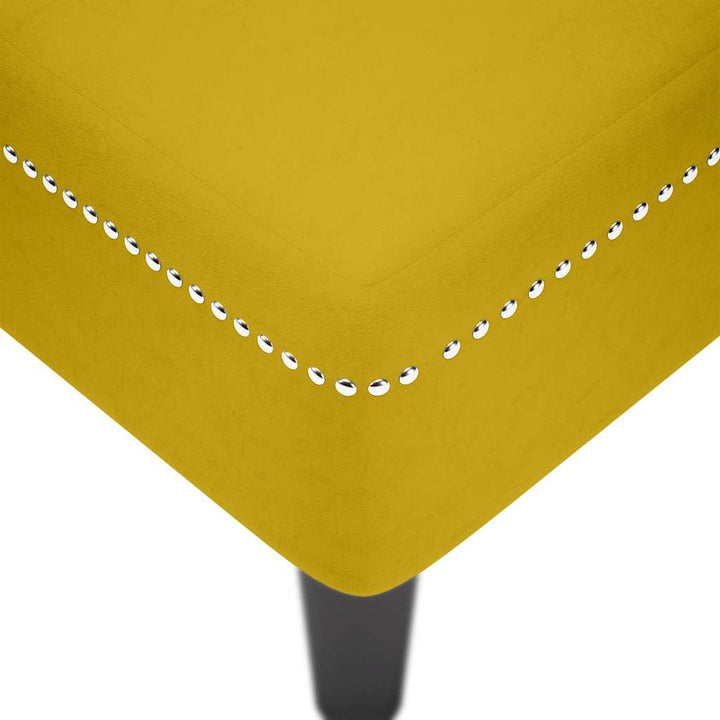 chaiselong med pude og højre armlæn fløjl gul