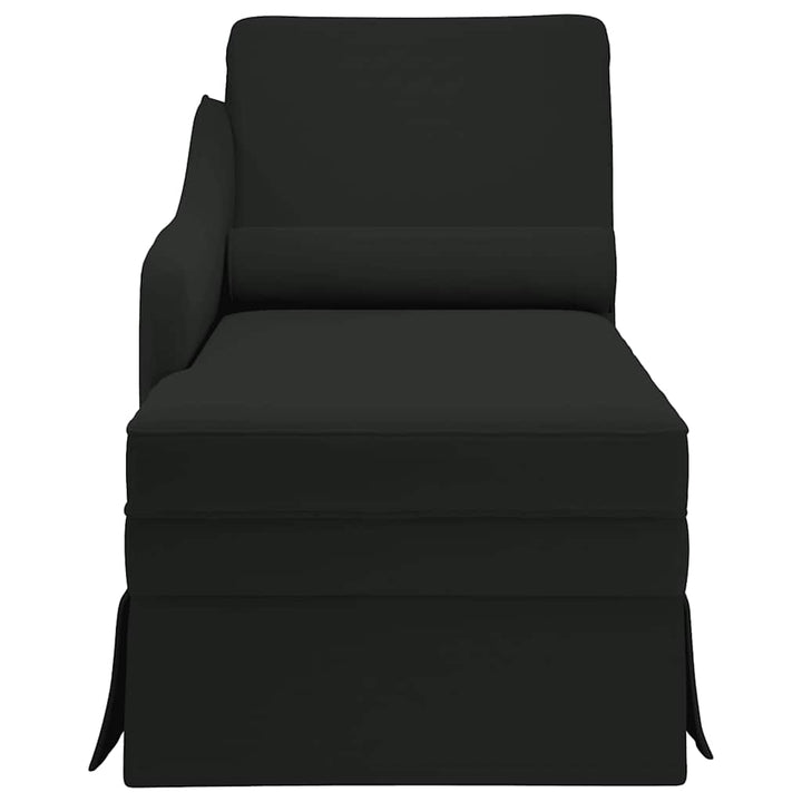 chaiselong med bolster og højre armlæn fløjl sort