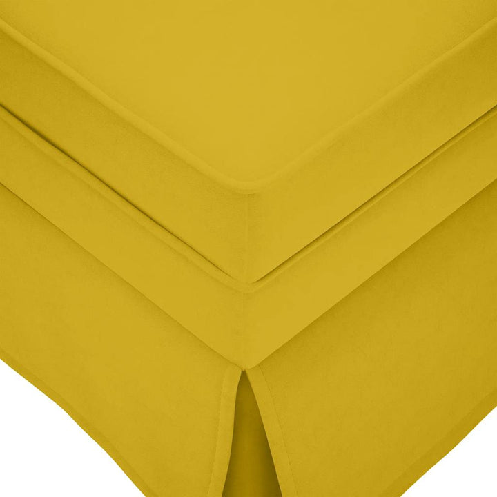 chaiselong med bolster og højre armlæn fløjl gul