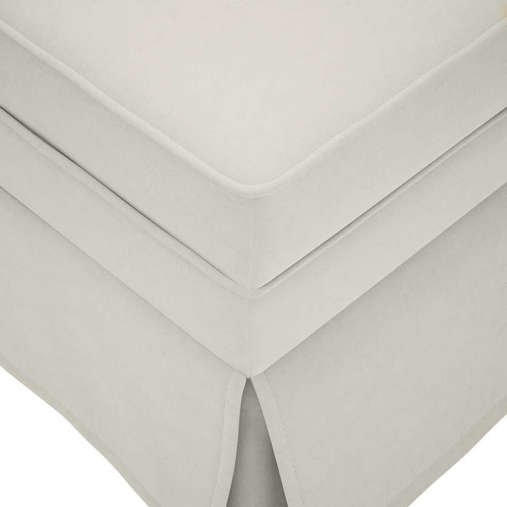 chaiselong med bolster og højre armlæn fløjl cremefarvet